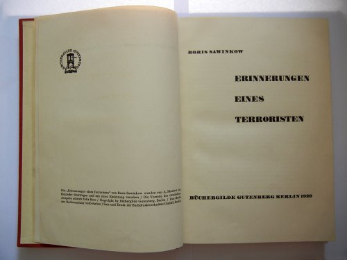 Boris Sawinkow - "Erinnerungen eines Terroristen"